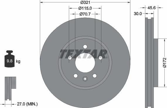 Textar 92256803 - Brake Disc onlydrive.pro