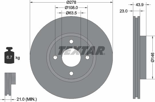 Textar 92252403 - Brake Disc onlydrive.pro