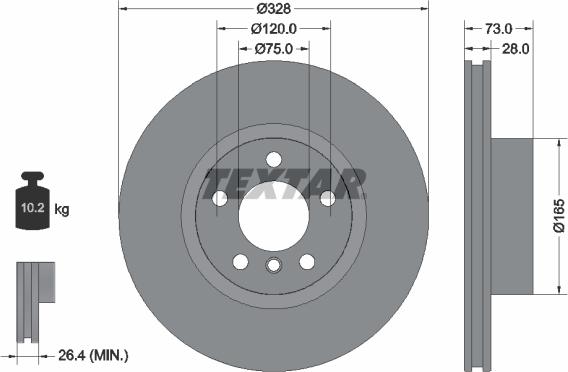 Textar 92257105 - Brake Disc onlydrive.pro