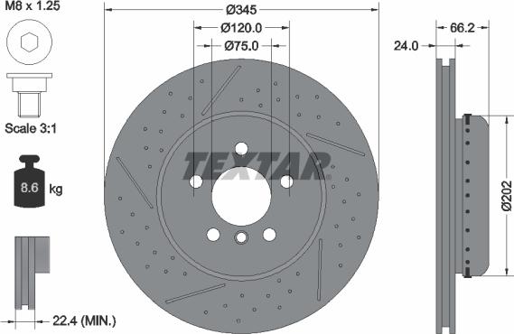 Textar 92265525 - Тормозной диск onlydrive.pro