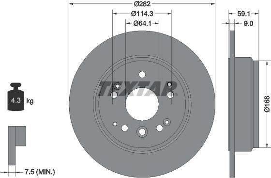 Textar 92261703 - Тормозной диск onlydrive.pro