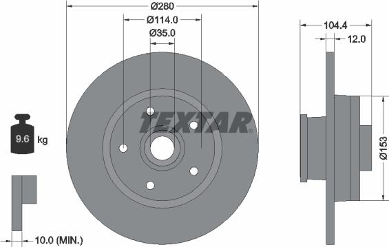 Textar 92268903 - Тормозной диск onlydrive.pro