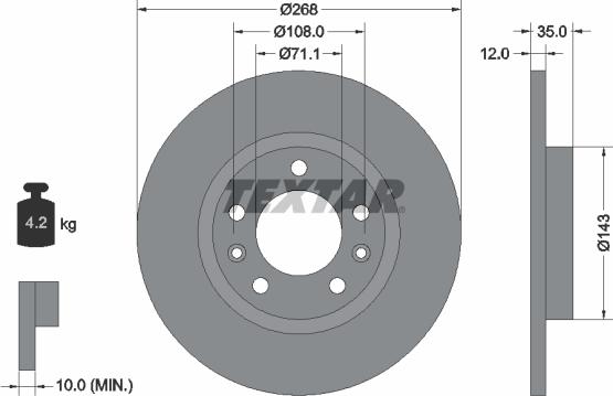 Textar 92268003 - Brake Disc onlydrive.pro