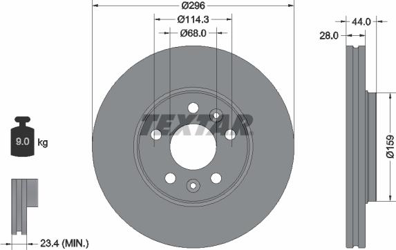 Textar 92268803 - Brake Disc onlydrive.pro