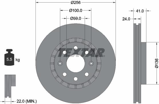 Textar 92263303 - Brake Disc onlydrive.pro