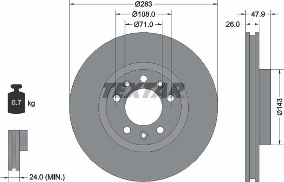 Textar 92267903 - Brake Disc onlydrive.pro