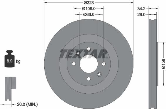 Textar 92267103 - Brake Disc onlydrive.pro