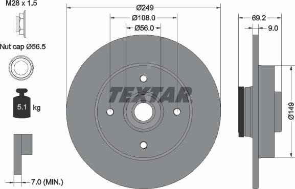 Textar 92202103 - Piduriketas onlydrive.pro