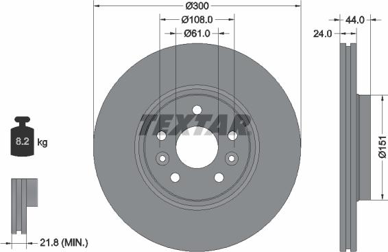 Textar 92202803 - Brake Disc onlydrive.pro