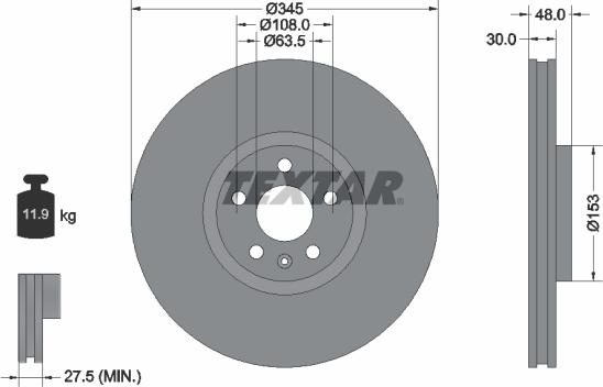 Textar 92289805 - Bremžu diski onlydrive.pro