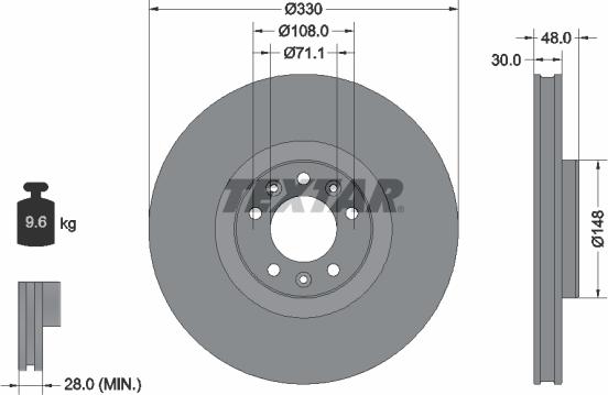 Textar 92283403 - Brake Disc onlydrive.pro