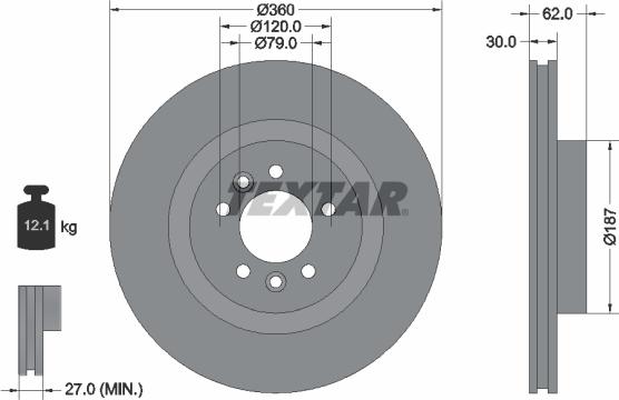 Textar 92283205 - Brake Disc onlydrive.pro