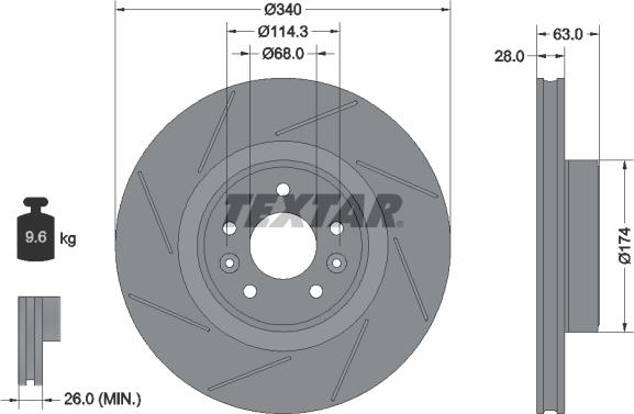 Textar 92282205 - Brake Disc onlydrive.pro