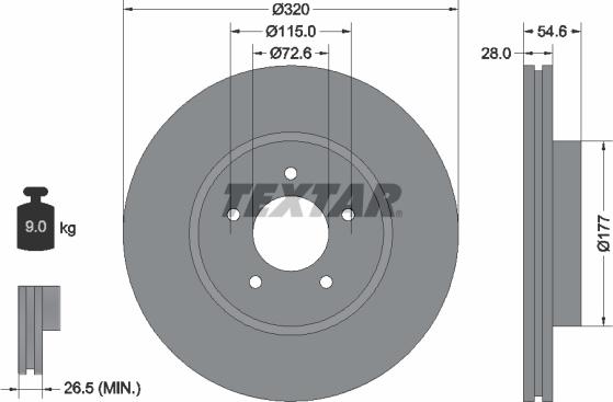 Textar 92235403 - Тормозной диск onlydrive.pro