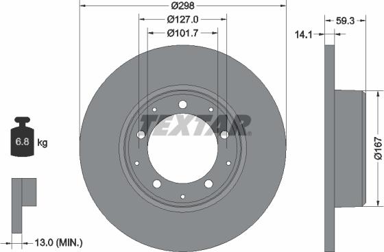 Textar 92230503 - Brake Disc onlydrive.pro