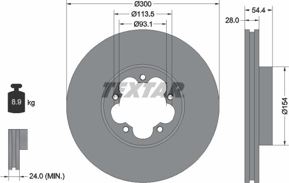 Textar 92231500 - Brake Disc onlydrive.pro