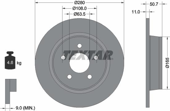 Textar 92238903 - Тормозной диск onlydrive.pro