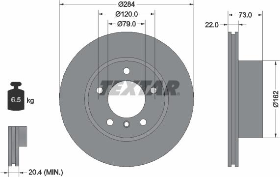 Textar 92238403 - Brake Disc onlydrive.pro