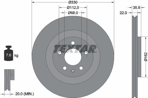 Textar 92238305 - Brake Disc onlydrive.pro