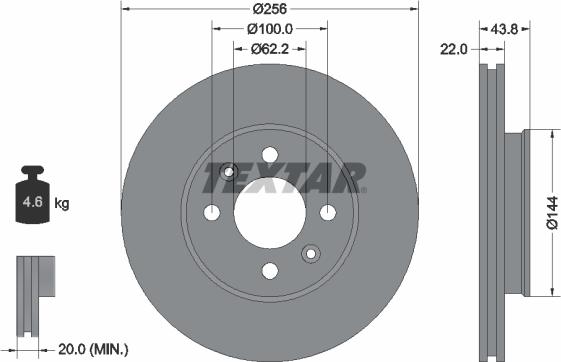 Textar 92237903 - Brake Disc onlydrive.pro