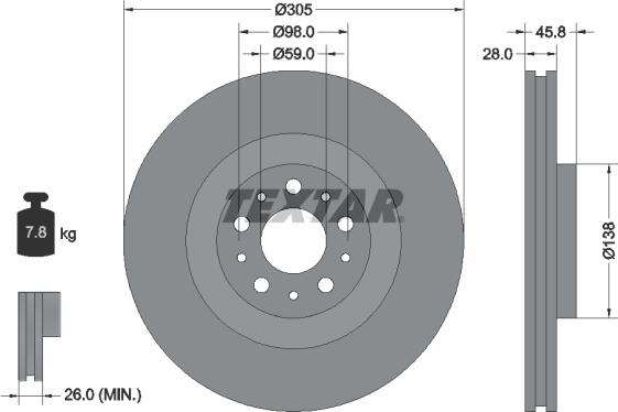 Textar 92237603 - Bremžu diski onlydrive.pro