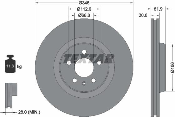 Textar 92229205 - Bremžu diski onlydrive.pro