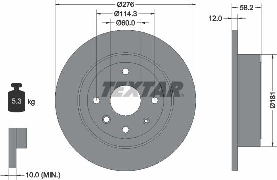 Textar 92225103 - Brake Disc onlydrive.pro