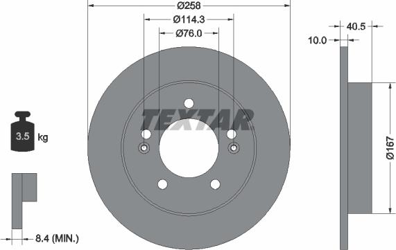 Textar 92226103 - Brake Disc onlydrive.pro