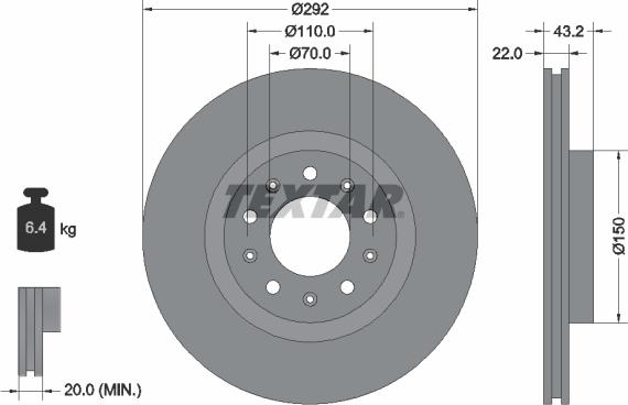 Textar 92221103 - Brake Disc onlydrive.pro