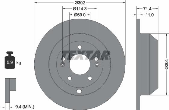 Textar 92223403 - Brake Disc onlydrive.pro