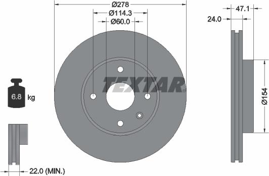 Textar 92227303 - Brake Disc onlydrive.pro