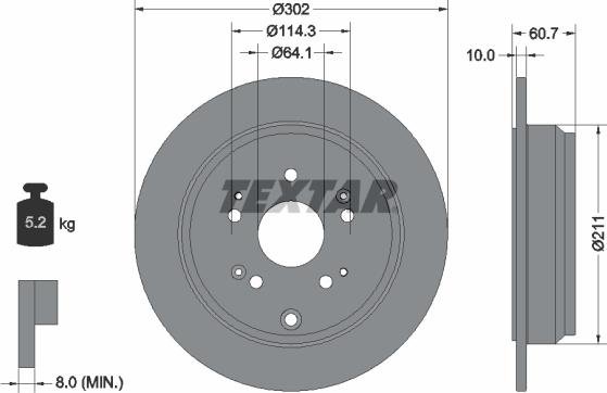 Textar 92227203 - Brake Disc onlydrive.pro