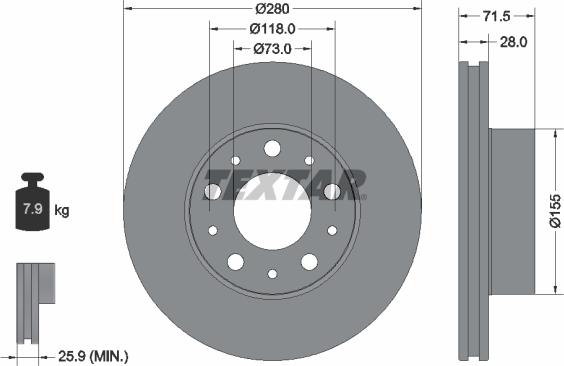 Textar 92275003 - Brake Disc onlydrive.pro