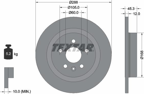 Textar 92275203 - Brake Disc onlydrive.pro