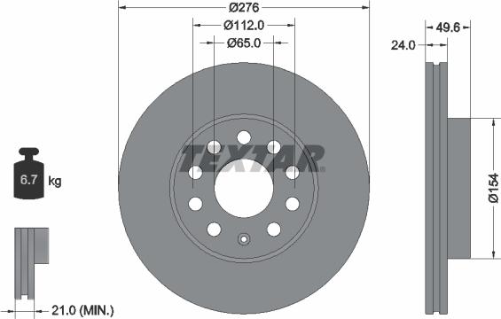 Textar 92271903 - Brake Disc onlydrive.pro