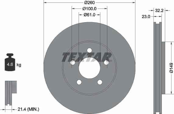 Textar 92271603 - Brake Disc onlydrive.pro