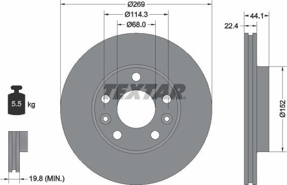 Textar 92272603 - Brake Disc onlydrive.pro