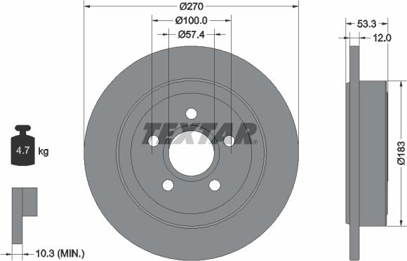 Textar 92277903 - Brake Disc onlydrive.pro