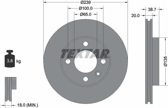 Textar 92012103 - Тормозной диск onlydrive.pro