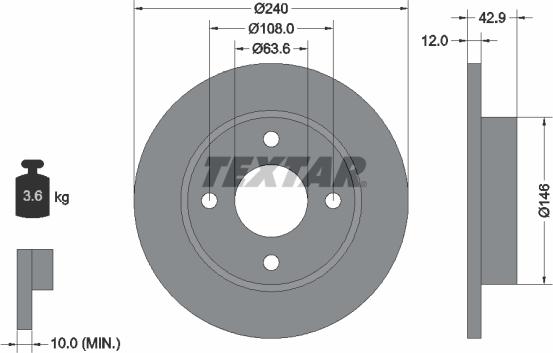 Textar 92075303 - Brake Disc onlydrive.pro