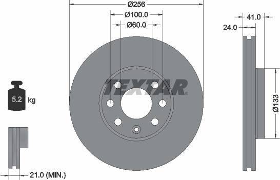 Textar 92091803 - Brake Disc onlydrive.pro