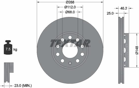 Textar 92057605 - Brake Disc onlydrive.pro