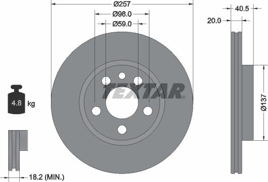 Textar 92088003 - Brake Disc onlydrive.pro