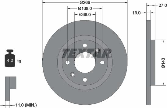 Textar 92089103 - Brake Disc onlydrive.pro