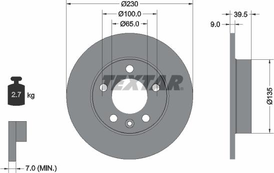 Textar 92082503 - Тормозной диск onlydrive.pro