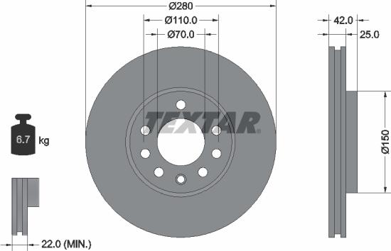 Textar 92091903 - Тормозной диск onlydrive.pro