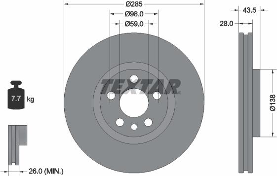 Textar 92115003 - Brake Disc onlydrive.pro