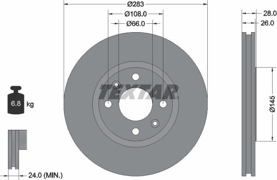 Textar 92078703 - Brake Disc onlydrive.pro