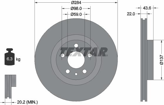 Textar 92046803 - Brake Disc onlydrive.pro