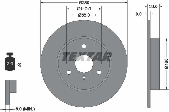 Textar 92097603 - Brake Disc onlydrive.pro